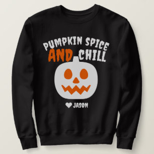 Enkel orange i Happy halloween-skämt Lång Ärmad Tröja