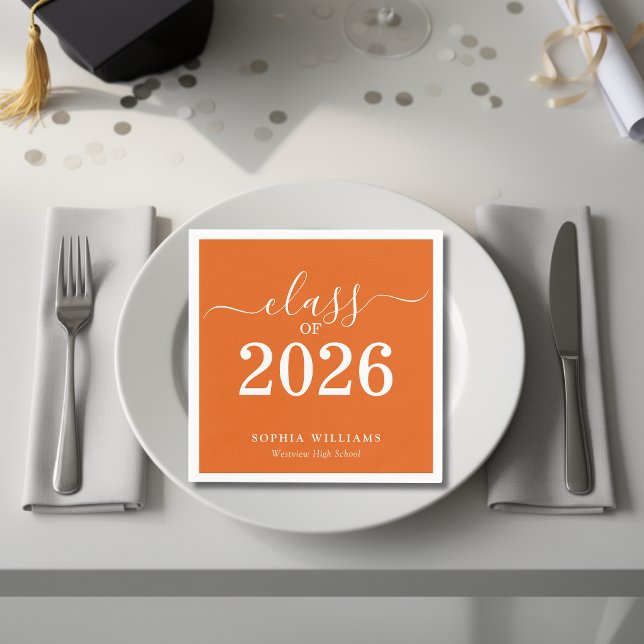 Enkel Orange Klass 2026 Examen  Pappersservett (Skapare uppladdad)