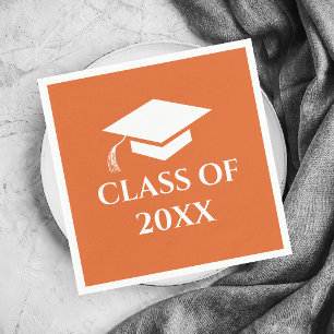 Enkel Orange Klass för Examensår Pappersservett