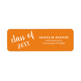 Enkel Orange Modern Studenten Returadress Etikett