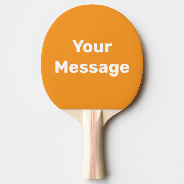 Enkel orange och vit textmall pingisracket (Framsidan)