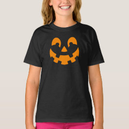 Enkel Orange Pumpkin Ansikte Silhouette Halloween T Shirt