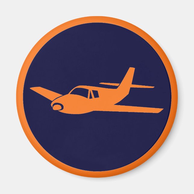 Enkel orange - sjöblå flygplansmagneter magnet (Framsidan)