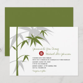 Enkel orientalisk bambusträd Modern kinesisk bröll Inbjudningar