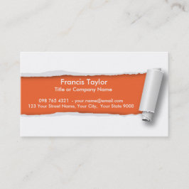Enkel original- orange riven sönder papper design… visitkort