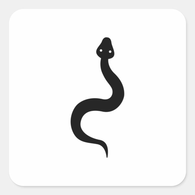 Enkel orm fyrkantigt klistermärke (Framsida)