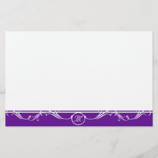 Enkel Ornate Lila Monogrammed Brevpapper