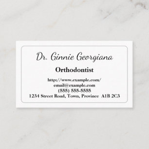 Enkel Ortodontist Visitenkort Visitkort