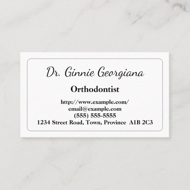 Enkel Ortodontist Visitenkort Visitkort (Framsida)