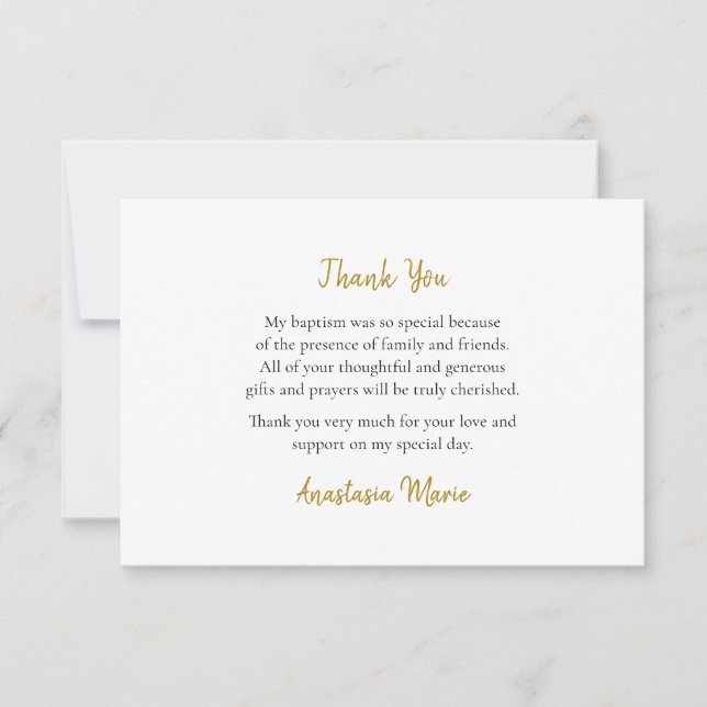 Enkel ortodox kristen dopceremoni tack kort (Framsida)