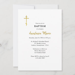 Enkel ortodox kristen med Icon Baptism Inbjudningar