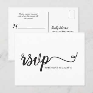 Enkel OSA Bröllop-typografi Inbjudan Vykort