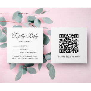 Enkel OSA för Elegant med QR-kod Budget Bröllop Tilläggskort