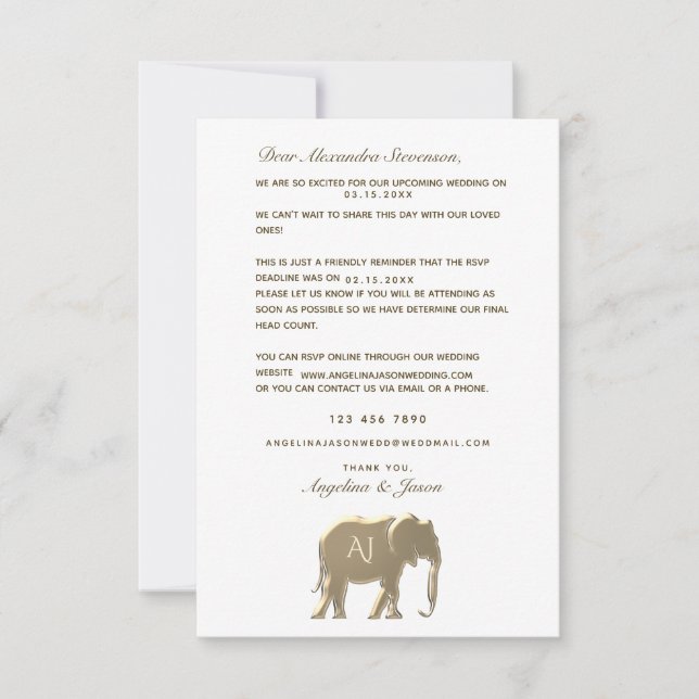 Enkel OSA kort för inbjudan till bröllopsinbjudan  (Framsida)