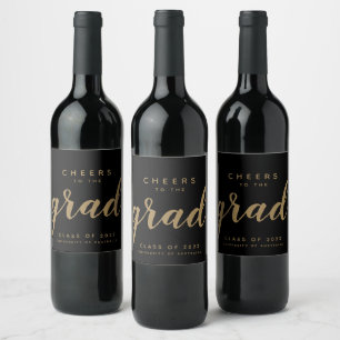 Enkel ost på etiketten Grad Black Guld Vin Vinflaska Etikett