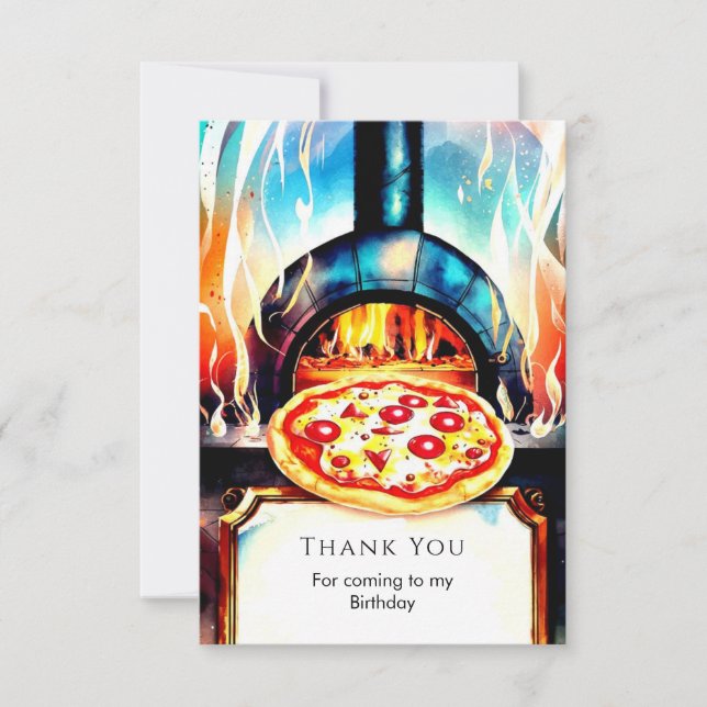 Enkel Ostfest Pizzafödelsedag Tack Kort (Framsida)