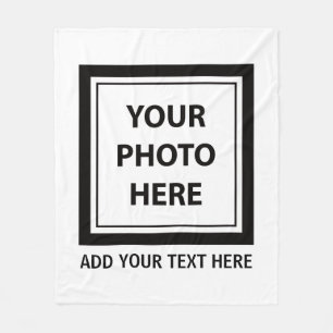 Enkel överföring av foto och lägg till text fleecefilt