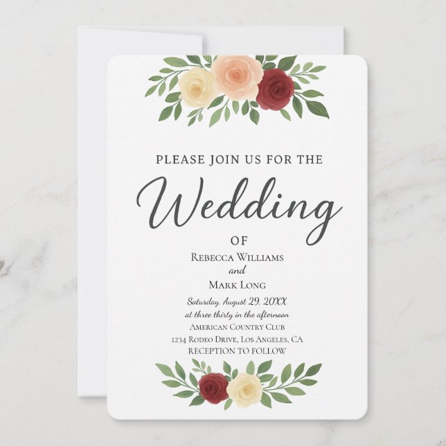 Enkel överläggningsinbjudan för fotobröllop inbjudningar (Framsida)