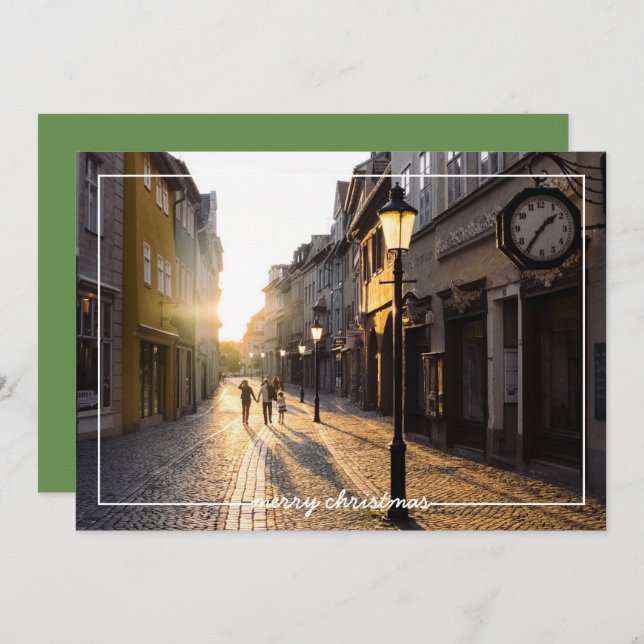 Enkel överläggningskort för God jul Ram Inbjudningar (Fram/baksida)