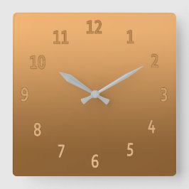 Enkel övertoning, färgfull Golden Fyrkantig Klocka