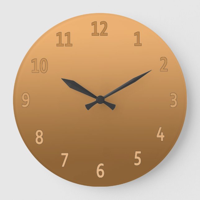 Enkel övertoning, färgfull Golden Stor Klocka (Framsida)