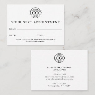 Enkel påminnelse om elegant Professionell Black &  Tidsbeställning Kort