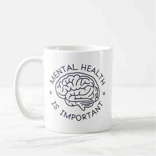 Enkel påminnelse om minimalistisk mentalhälsohjärn kaffemugg