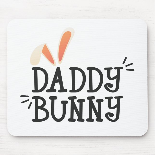 Enkel pappa Bunny Påsk Typografi | Mousepad Musmatta (Framsidan)