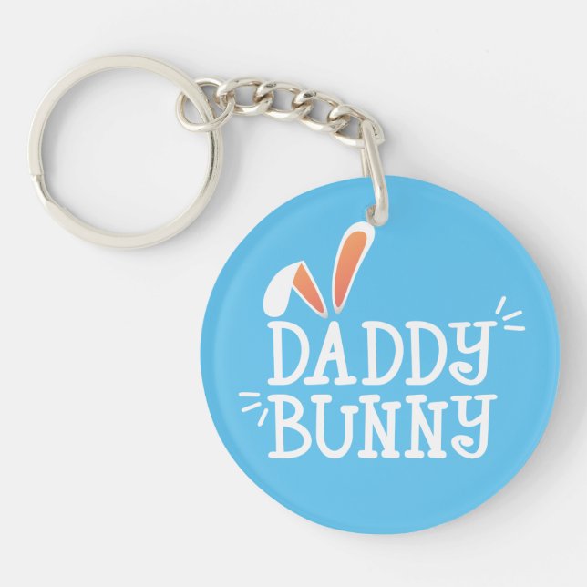 Enkel pappa Bunny Påsk Typografi | Nyckelkedja (Framsidan)