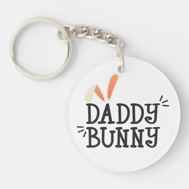 Enkel pappa Bunny Påsk Typografi | Nyckelkedja (Framsidan)