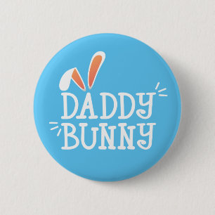 Enkel pappa Bunny Påsk Typografi   PIN-knapp Knapp