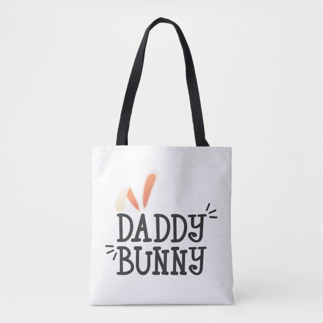 Enkel pappa Bunny Påsk Typografi | Tote Bag Tygkasse (Framsida)