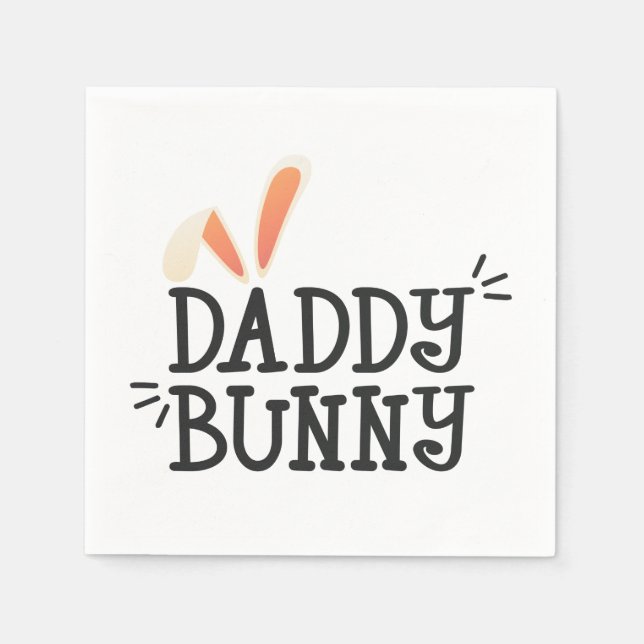 Enkel pappa Bunny Påsk Typograph | Pappersservett (Framsidan)