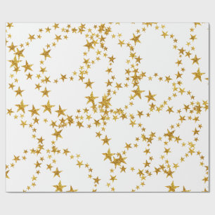 Enkel Papper för Guld och vitstjärnor Presentpapper
