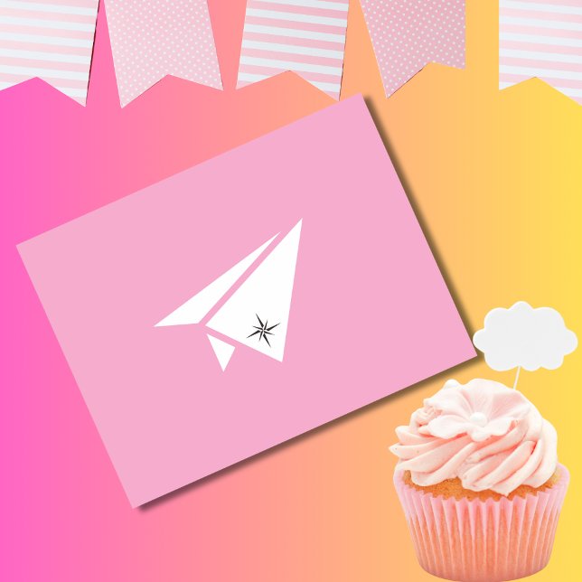 Enkel pappersflygplan & kompass, söta födelsedag vykort (Skapare uppladdad)