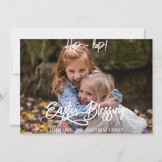 enkel påskhare enkel för foto för söta barn kort (Framsida)