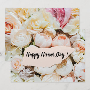 Enkel Pastel Blommigt Lycklig Nurses Day Julkort