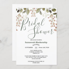 Enkel Pastel-Blommigt, övre Gräns-Möhippan Inbjudningar