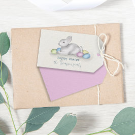 Enkel Pastel Glad påsk Bunny Cute Classic Presentetikett