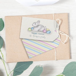 Enkel Pastel Glad påsk Bunny Cute Classic Presentetikett