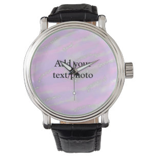Enkel pastel glitter färgstark lägger till textfot armbandsur