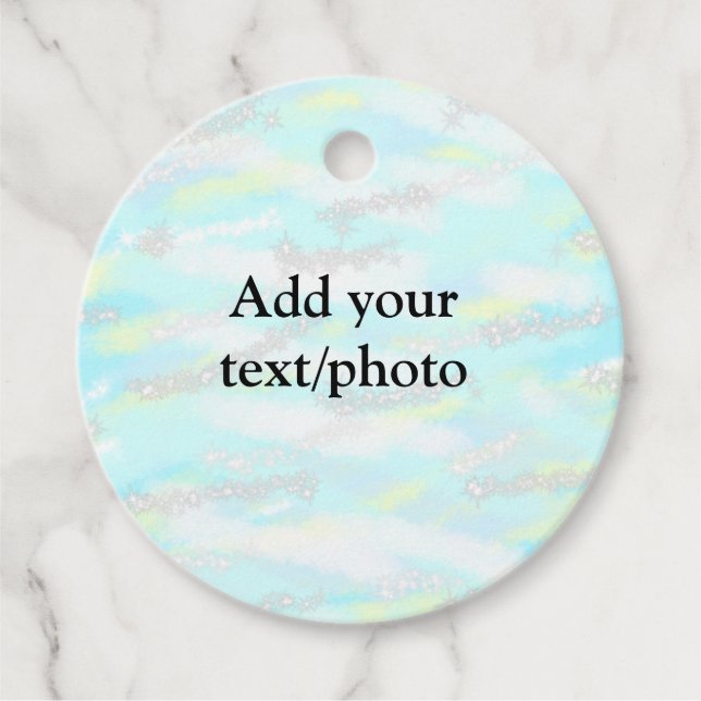 Enkel pastel glitter färgstark lägger till textfot gåvor etiketter (Framsida)