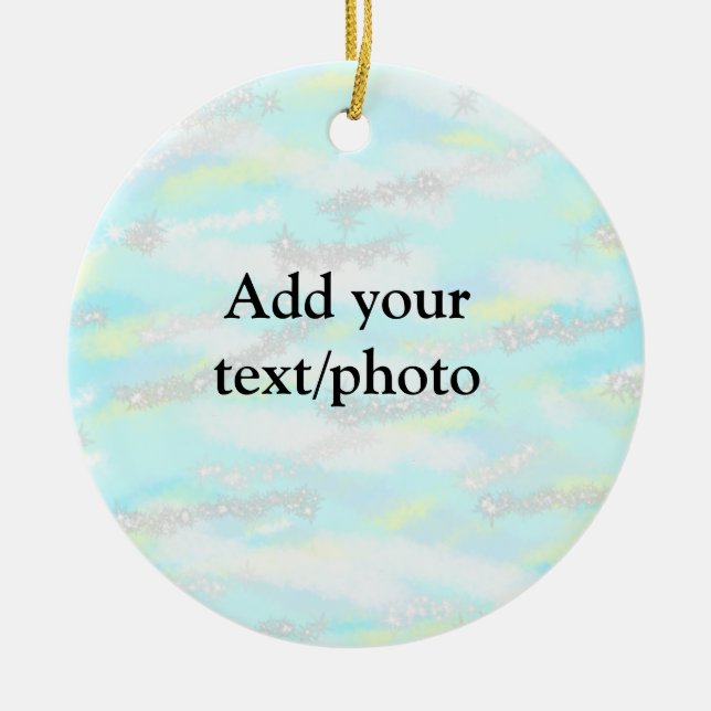 Enkel pastel glitter färgstark lägger till textfot julgransprydnad keramik (Framsidan)