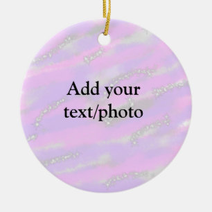 Enkel pastel glitter färgstark lägger till textfot julgransprydnad keramik