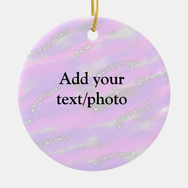 Enkel pastel glitter färgstark lägger till textfot julgransprydnad keramik (Framsidan)