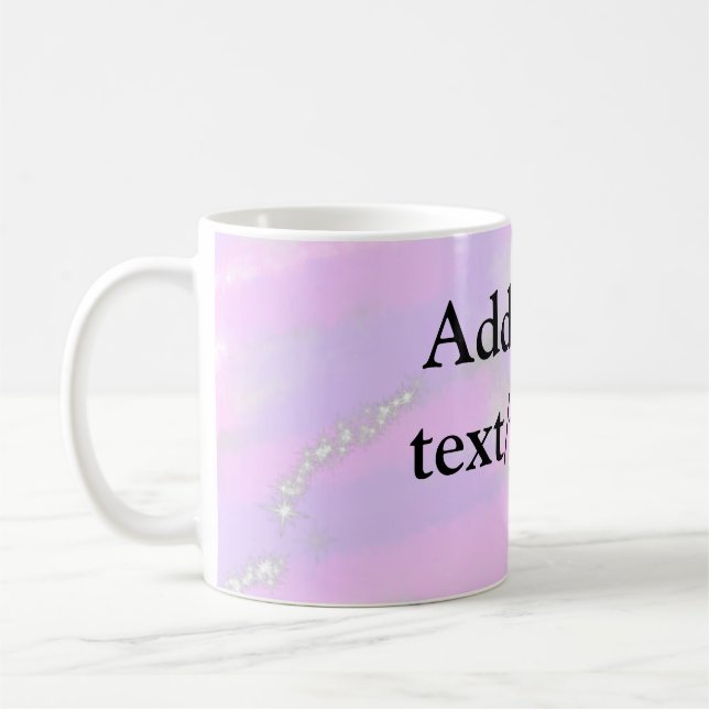 Enkel pastel glitter färgstark lägger till textfot kaffemugg (Vänster)