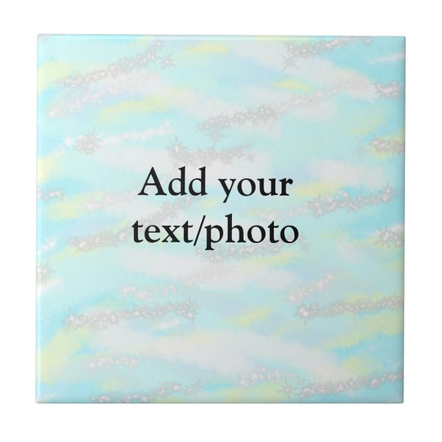 Enkel pastel glitter färgstark lägger till textfot kakelplatta (Framsidan)