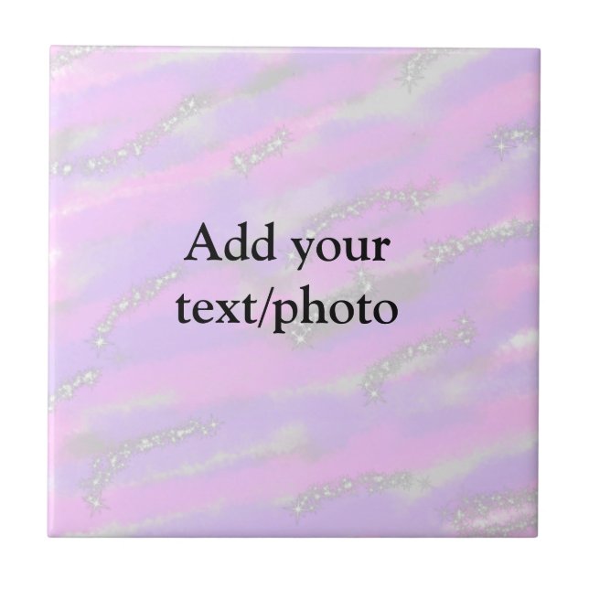 Enkel pastel glitter färgstark lägger till textfot kakelplatta (Framsidan)