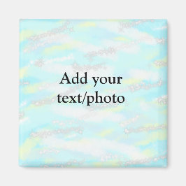 Enkel pastel glitter färgstark lägger till textfot magnet