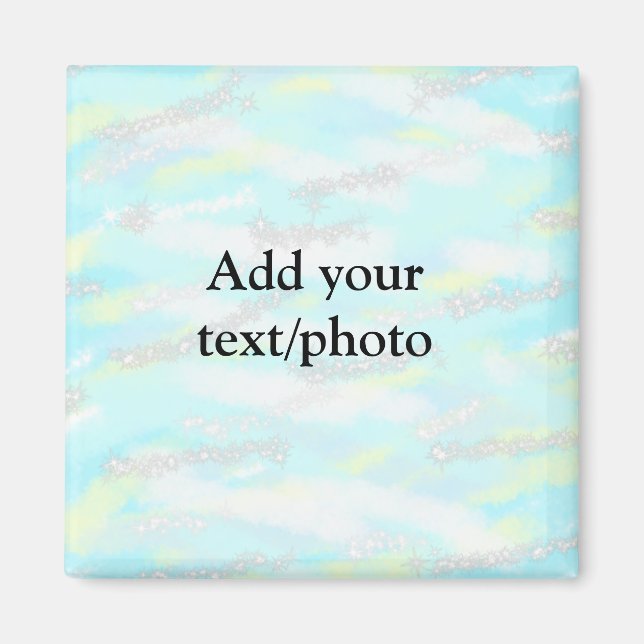 Enkel pastel glitter färgstark lägger till textfot magnet (Framsidan)